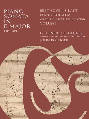 cover image of Piano Sonata in E Major, Op. 109